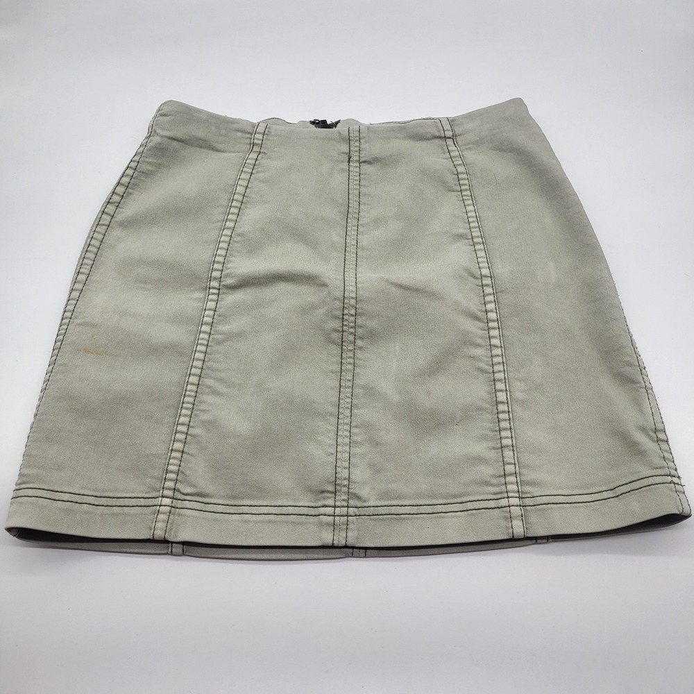 Free People Modern Femme Denim Mini Skirt Light Tan Wash Size 8 (With Flaw)
